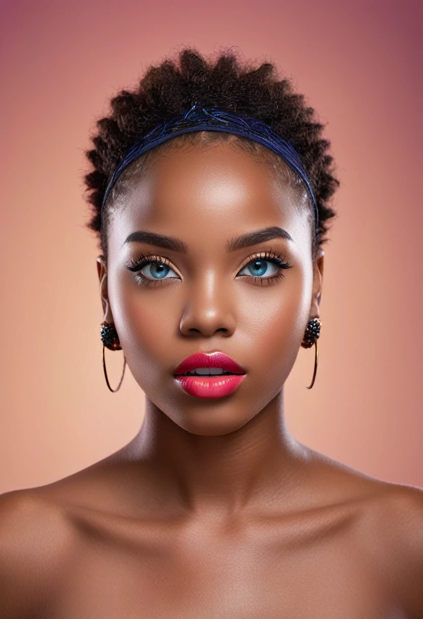 black african teen , detailed portrait, sharp focus, high resolution, photorealistic, beautiful detailed eyes, beautiful detailed lips, extremely detailed face, longeyelashes, fresh and agile look, stylish outfit, dynamic pose, studio lighting, vivid colors, professional photography