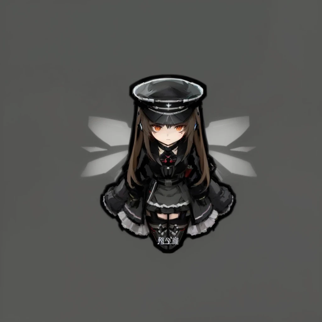 Anime girl with a hat and wings on her head, Fleet Collection Style, Red Cliff, Insect Trainer Girl, Mechanized devil child, mechanized valkyrie girl, Holy Necromancer Girl, Girls Frontline style, Similar to the style of cytus and deemo, From Girl Front, Mechanized female soldier, Dark Witch Character, Anime style, Stylized anime