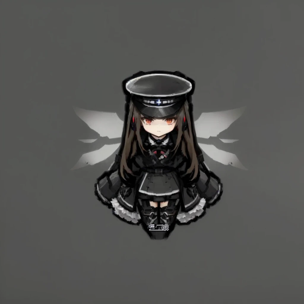 Anime girl with a hat and wings on her head, Fleet Collection Style, Red Cliff, Insect Trainer Girl, Mechanized devil child, mechanized valkyrie girl, Holy Necromancer Girl, Girls Frontline style, Similar to the style of cytus and deemo, From Girl Front, Mechanized female soldier, Dark Witch Character, Anime style, Stylized anime