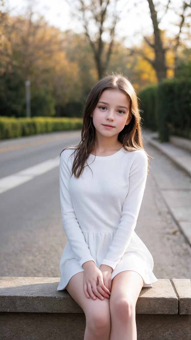 A pretty young woman photo, solo, 12 years old, masterpiece, best quality, depth of field, bokeh, ultra realistic, photorealistic, RAW photography, extremely high resolution, amazingly high detailed eyes and face, adorable, ray tracing, spreaded legs or standing towards camera , wears white tights, while seated, small, , cute, shy, wet, full body, sexy, , innocent,  