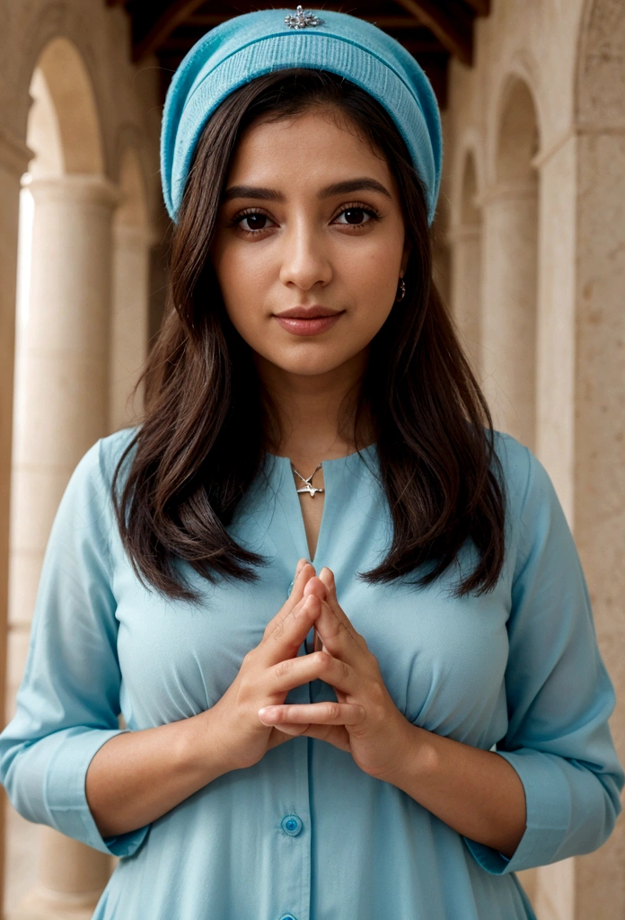 Imagem realista com um fundo suave e reconfortante com cores quentes, como tons de azul e roxo que transmitem serenidade e espiritualidade. no centro da imagem, A pair of perfect well-designed hands with 5 fingers stands out, a thumb being joined in prayer, com uma luz suave irradiando deles, symbolizing intercession and spiritual connection. Around the hands, There is a circle of small thumbnail photos of the channel's subscribers, mostrando diversidade e unidade na comunidade. Photos are slightly blurry, representando o anonimato dos assinantes, but still revealing a sincere connection. Como um toque final, Um suave efeito de luz dourada permeia toda a miniatura, adding a touch of divinity and hope.