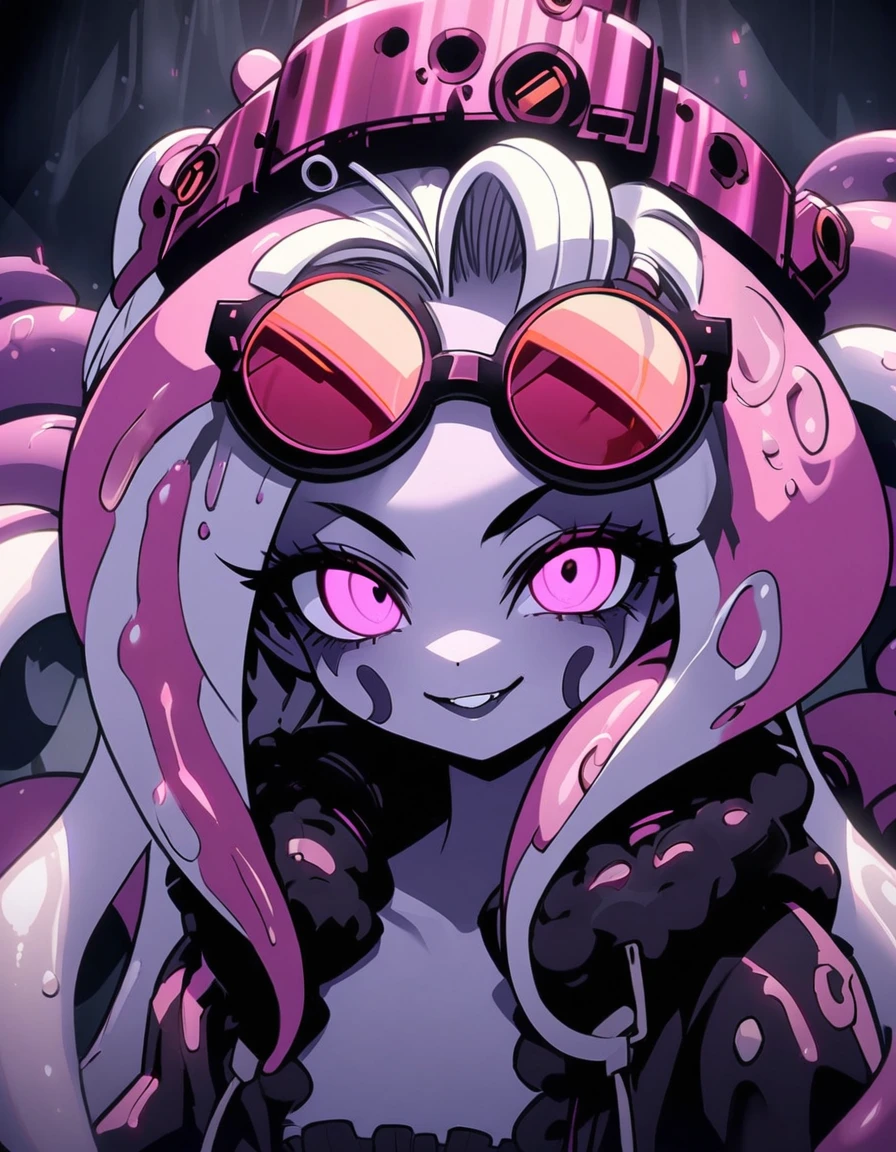 An illustration of a cutest art style demon, in the style of cartoon - inspired pop, neon colors, fluorescent, clair - obscure lighting, cross - processing/ processed, rtx on, cute cartoonish designs, princesscore, nu - goth, Genndy Tartakovsky,