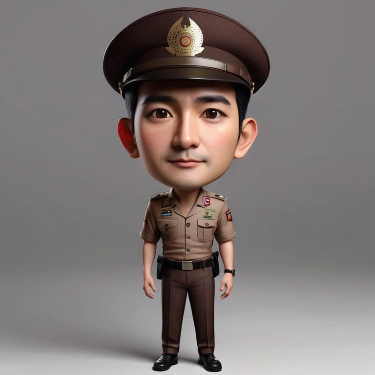 Real realistic 4D caricature photo, big head, full body, photo of a couple with Asian faces, adult male, 50 years old, thin body,clean face, clear glasses, 1wearing a black skullcap,, wearing a white Koko Muslim shirt, flannel patterned sarong, flip-flops,shoes, adult woman, 40 years old, wearing the hijab, wearing a white Muslim robe, standing in a pose facing the front while leading a goat , with the front yard of the mosque in the background.