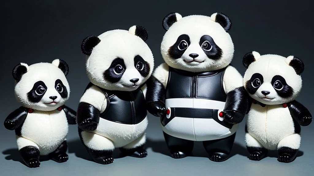Create an image of a panda with a chibi version robotic suit.
