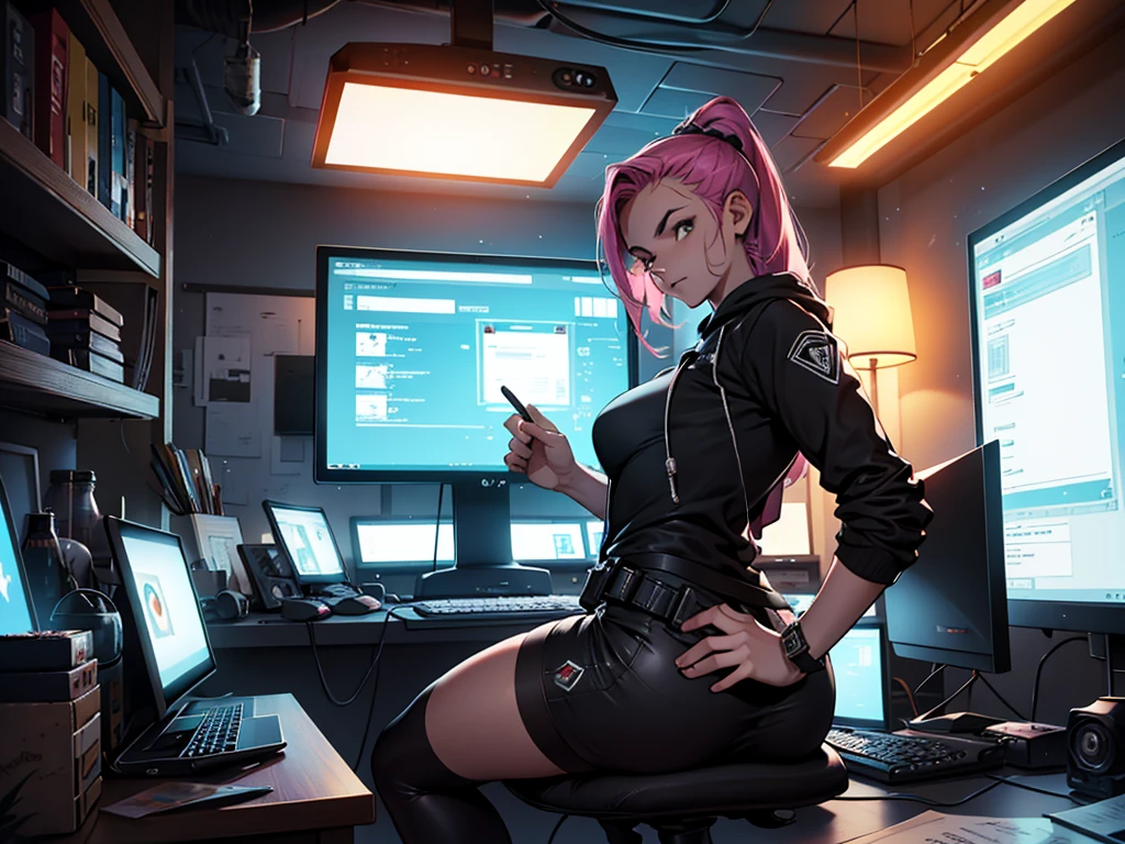 Uma garota de  anos, hacker and rebellious technology expert who fights against oppressive systems and for information. She is in her cozy and relaxing room