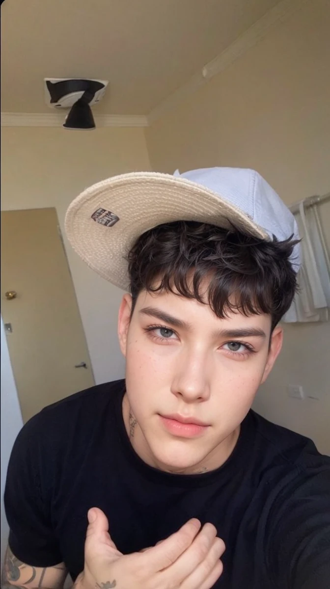 Homem, rosto latino, foxy eyes, boca bem desenhada