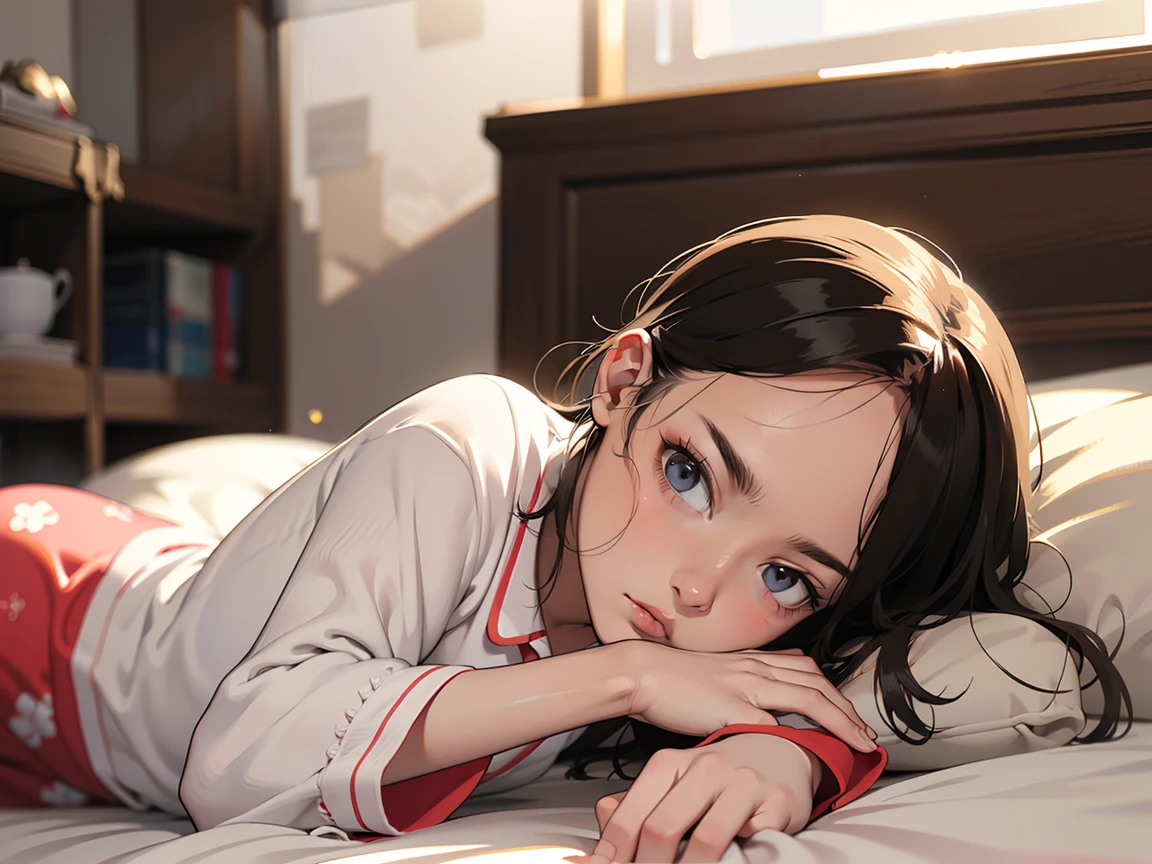 Swedish, American, German, Adult Women Downtown, In big cities,sweat, pajamas, relaxing ((Strong Gaussian Blur)), ((Soft lighting)), (((Very hazy:1.2))),, (Very bright), (Dreamy atmosphere), Bright and vibrant colors, Lying in bed