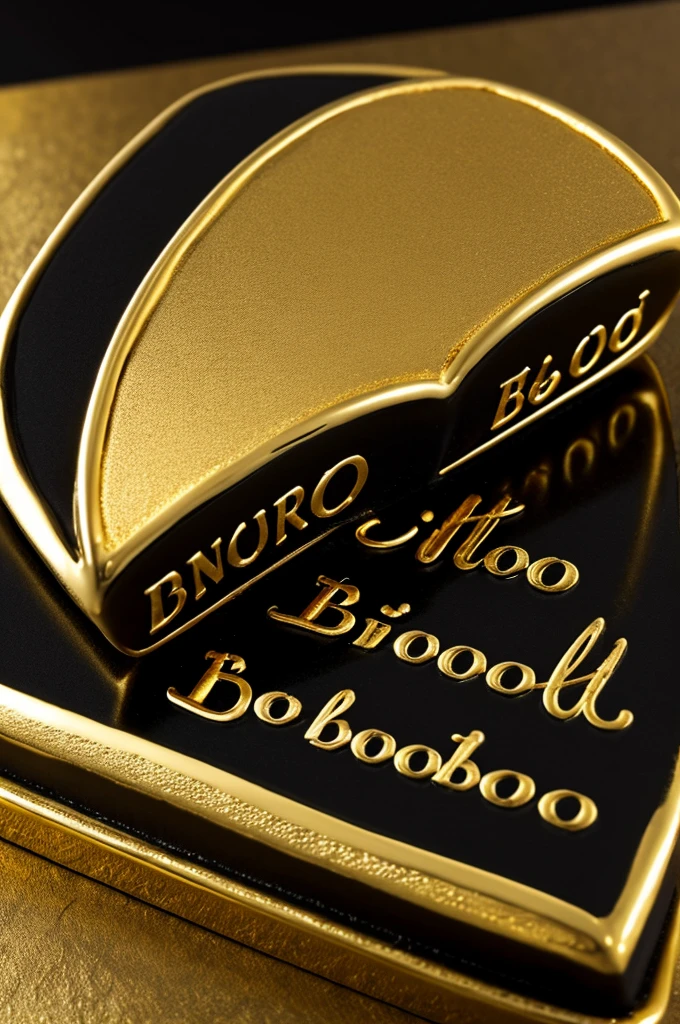 fondo negro, margen color oro, in gold letters put in Spanish “El Bocado Divino”, below put in Spanish and in gold and black “Discover the pleasure in every bite.”.”