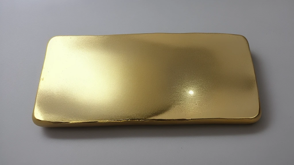 Barra de ouro em um fundo dourado. Foto perfeita