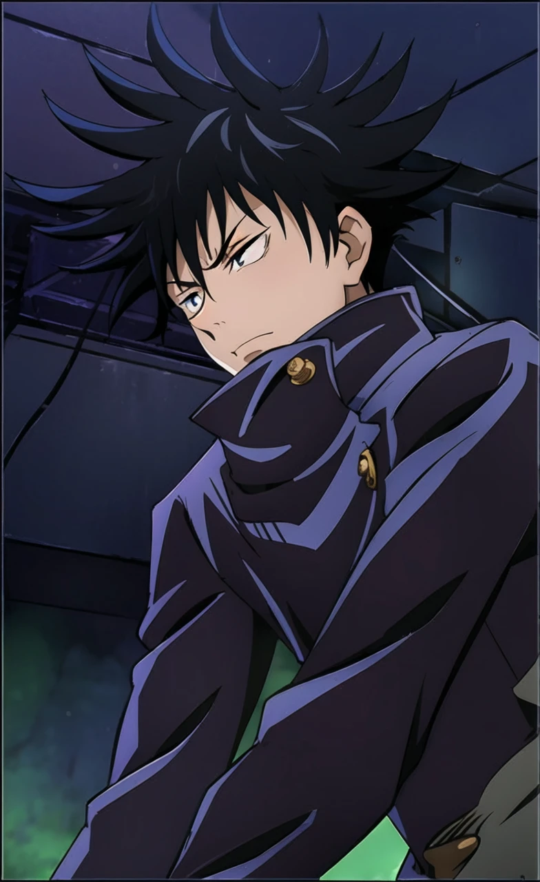 fushiguro_megumi, black hair, spiked hair, black eyes, , jacket, high collar, masterpiece,high quality,solo,outdoors,
MegumiFushiguro,1boy,
gakuran,best quality, ultra high res, , Jujutsu Kaisen, looking at viewers, standing, white hair, blue eyes, black jacket ,popped collar, outdoors, solo focus, upper body, ryoiki tenkai, stylish_pose, 1boy, male focus, solo, full body, blue eyes, blindfold, white hair, night, one eye covered, parted lips, high collar, looking ,4k,ultra hd , 8k