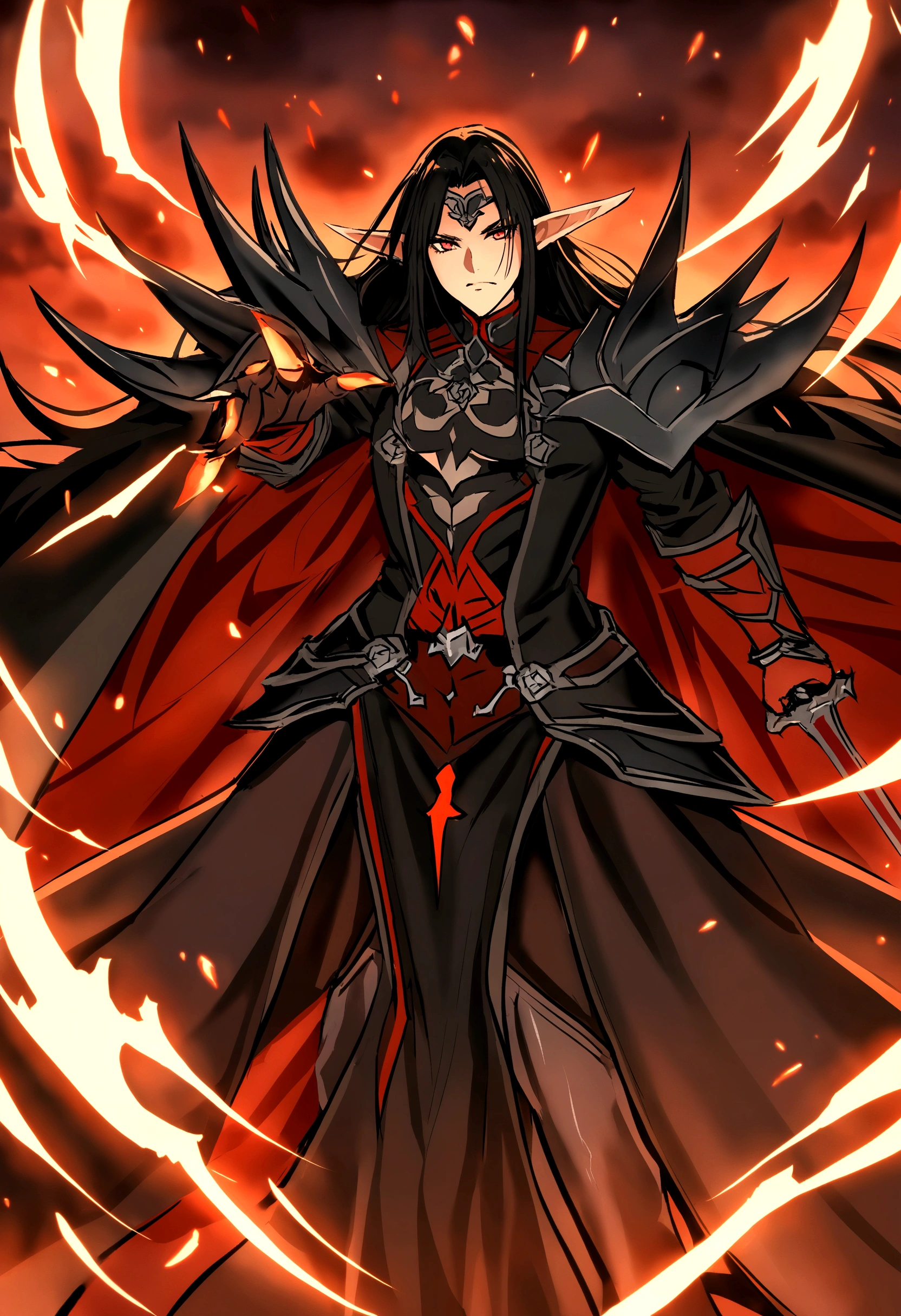 Calmtelo do jogo muop online com os personagem Blade master Elf dark lord