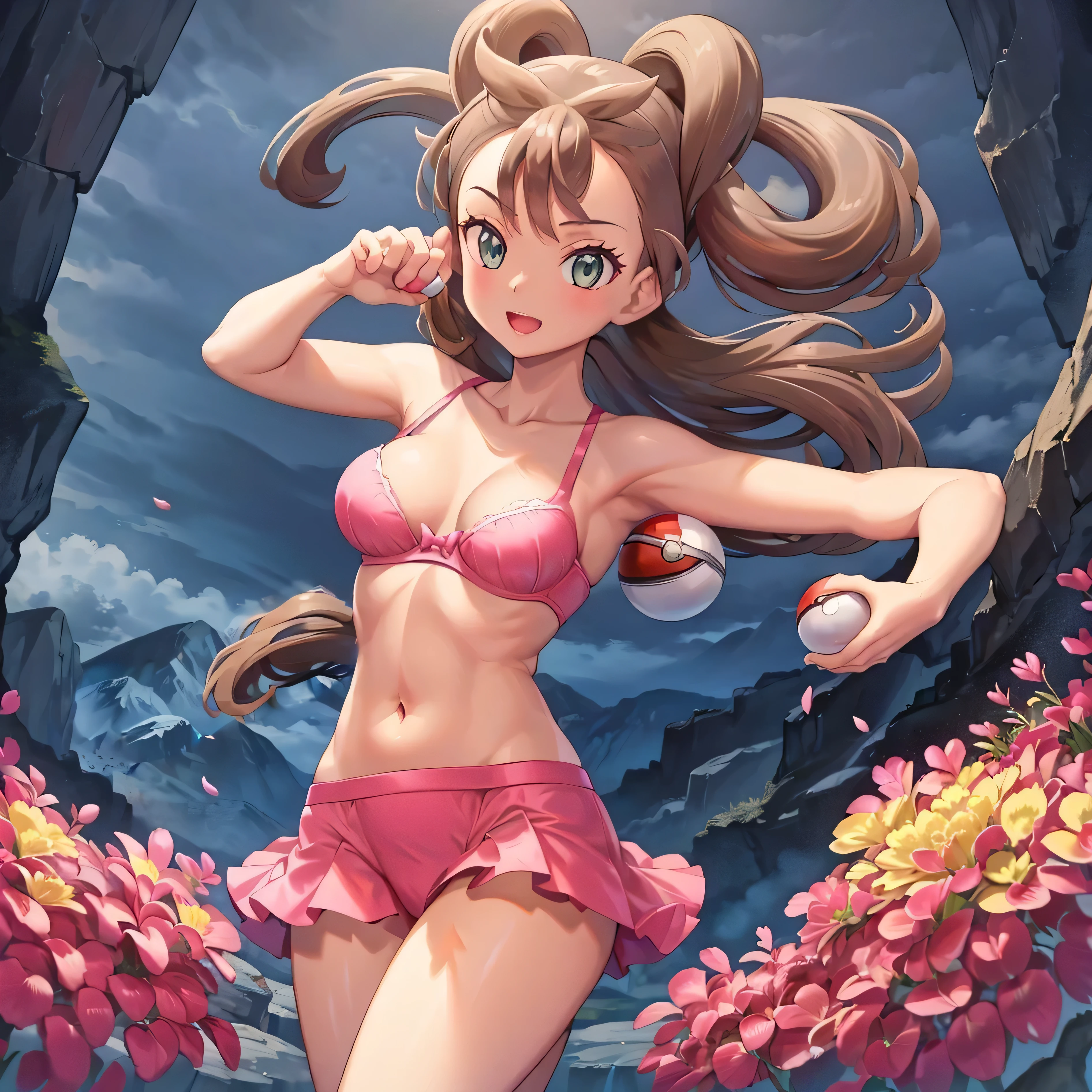 (masterpiece:1.2), (best quality), (ultra detailed), (8k, 4k, intricate), (highly detailed:1.2), (detailed background), detailed landscape, ((mountains background)), brown hair,