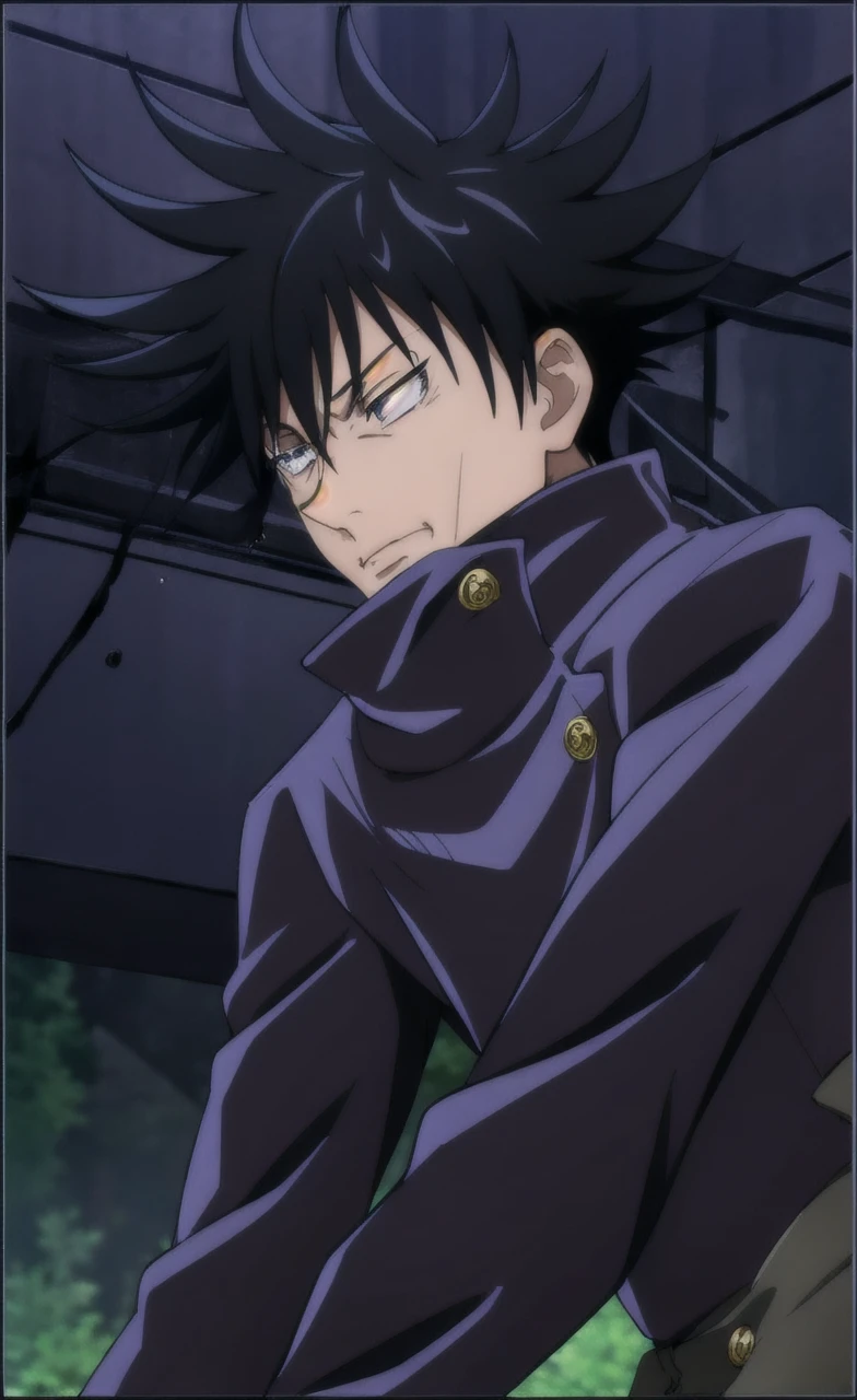 masterpiece,high quality,solo,outdoors,
MegumiFushiguro,1boy,
gakuran,fushiguro_megumi, black hair, spiked hair, black eyes, , jacket, high collar,  masterpiece,high quality,solo,outdoors,
MegumiFushiguro,1boy,
gakuran,best quality, ultra high res, , Jujutsu Kaisen, looking at viewers, standing, white hair, blue eyes,  black jacket ,popped collar, outdoors, solo focus, upper body, ryoiki tenkai, stylish_pose, 1boy, male focus, solo,  full body, blue eyes, blindfold, white hair, night, one eye covered, parted lips, high collar, looking ,4k,ultra hd , 8k 