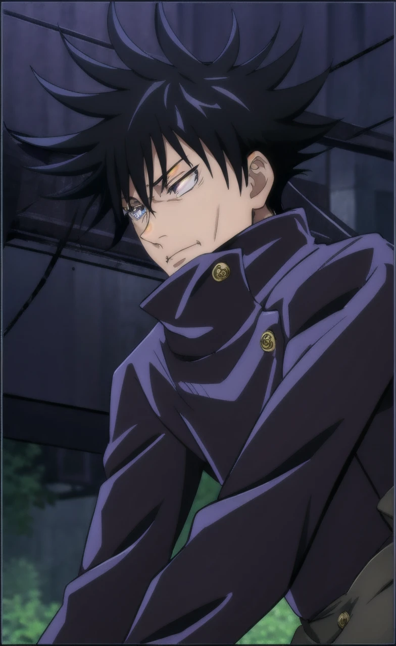 masterpiece,high quality,solo,outdoors,
MegumiFushiguro,1boy,
gakuran,fushiguro_megumi, black hair, spiked hair, black eyes, , jacket, high collar,  masterpiece,high quality,solo,outdoors,
MegumiFushiguro,1boy,
gakuran,best quality, ultra high res, , Jujutsu Kaisen, looking at viewers, standing, white hair, blue eyes,  black jacket ,popped collar, outdoors, solo focus, upper body, ryoiki tenkai, stylish_pose, 1boy, male focus, solo,  full body, blue eyes, blindfold, white hair, night, one eye covered, parted lips, high collar, looking ,4k,ultra hd , 8k 