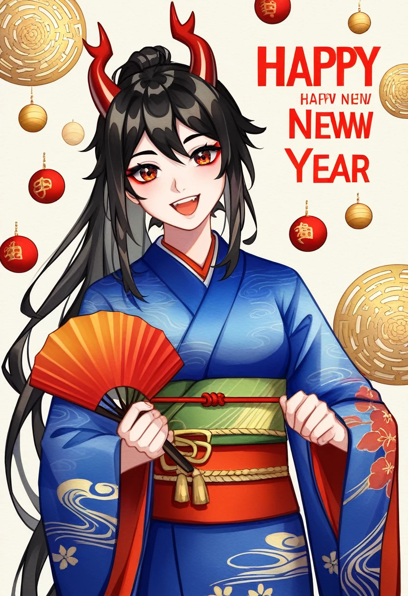 Absurdities , High accuracy, Very detailed, (Oriental dragon girl baby:1.3), (Yellow dragon horns, Dragon&#39;s tail:1.2), The Girl and the Oriental Dragon,
break, Kimono decorated with fur, Wide sleeves, Dragon print, red eye shadow,
break, Looking at the viewer, happy, Cinematic pretense, Holding a fan,
break, (nihonga, Sumi E), Year of the Dragon, (happy new year, Ninjago:1.2),
break, Illustration of transparent watercolor painting, With subtle washes of colour, Thorough mixing, Dream-like quality
