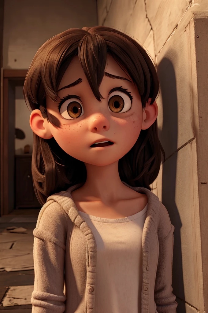 A scared girl