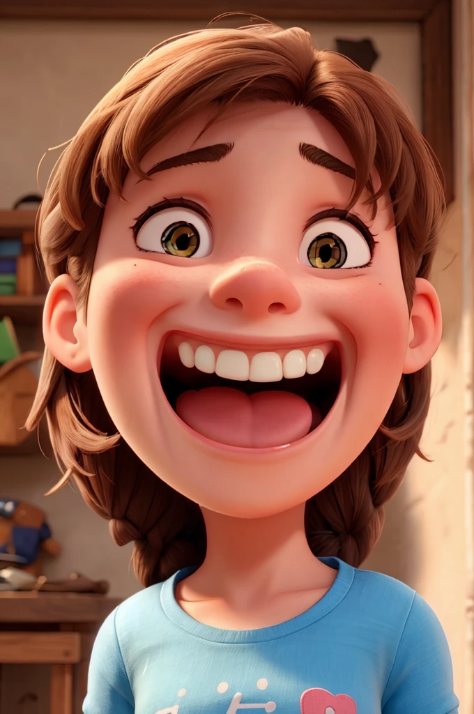 A girl laughing