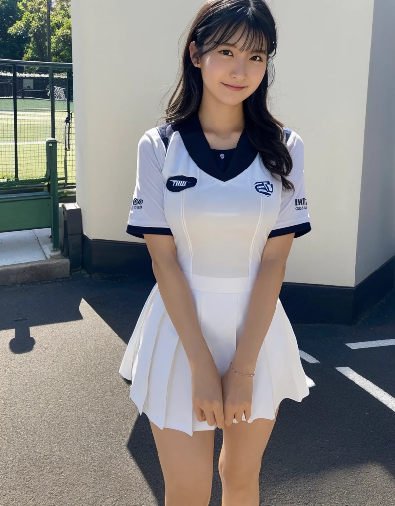 nswf,(wearing ,tennis uniform:1.3),{{{{see through:1.7}}}},{{tennis uniform are wet with water}},{erect nipples:1.5},full body shot,Top quality, 1 beautiful Japanese woman, teen,high school student,(18 years old),medium hair, (Black hair:1.2), Ultra-realistic capture, Highly detailed, High resolution 16k close-up of human skin. Skin texture must be natural, With such detail that pores can be finely identified. Skin should look healthy, In a uniform tone. Use natural light and color,