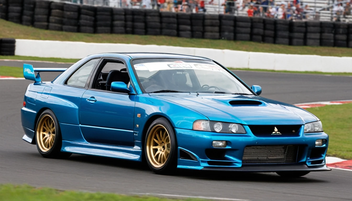 McKyle Type 4
Manufacturing Period: 1997 - 2001
Type: Stock Car
Inspiration: 2000 Mitsubishi Galant and 2000 Nissan Skyline R34
Mechanical Details:
• Engine: 6-cylinder in-line turbocharged engine, designed for high performance and quick response.
• Traction: All-wheel drive (AWD), offering excellent traction and control in various track conditions.
• Transmission: 6-speed automatic, optimized for efficient power transfer and quick gear shifting.
Design and Style:
• Exterior: Combines modern aerodynamic elements with the characteristic style of the 2000s, standing out for its aggressive lines and sporty details.
• Interior: Focused on rider comfort, with advanced panel technology and ergonomically designed controls.
Performance:
• Handling: Provides excellent handling and impressive acceleration, ideal for high-speed racing and tight turns.
• Safety: Equipped with advanced safety systems to provide maximum protection to the rider during intense competitions.
Legacy and Popularity:
• Innovation: The McKyle Type 4 represented a milestone in the evolution of stock cars, incorporating cutting-edge technology and superior performance.
• Recognition: Admired by enthusiasts and drivers for its balance of power, control and aggressive styling that characterized the 2000s era.