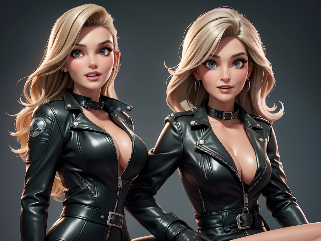 obra prima, melhor qualidade, ((christie brinkley, monica bellucci, vamp 80yo face wrinkles,)) head back, sassy wicked girl, open mouth, big teeth smile, thick smoky black eye shadow, long fake eyelashes, sultry eyes, grey white hair, short bob style hair, metallic brick red leather biker jacket, ((biker jacket has puff shoulders,)) ((biker jacket has stiff collar,)) leather blouse, green pvc skinny pants, studs zippers snaps, shiny leather gloves, nip slip, body is skinny, laying down hugging each other on sofa, shiny tight buttocks, kama sutra, explicit rubbing, mashing genitals, camera view of whole body, looking up at me, shallow depth of field, highres, HD, 8k, anatomically correct