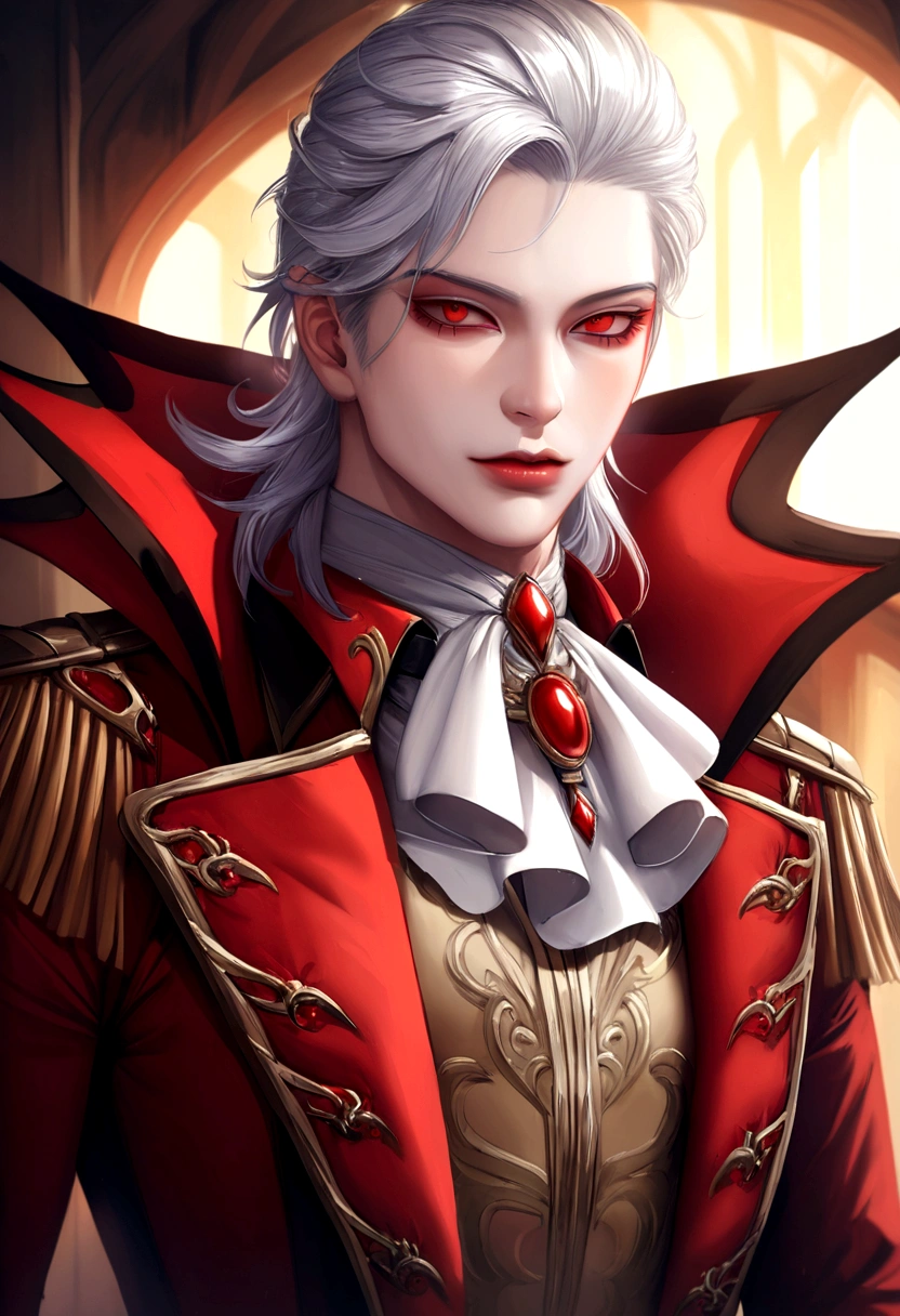 Homem realista , cabelos platinado , vampire prince, albino,