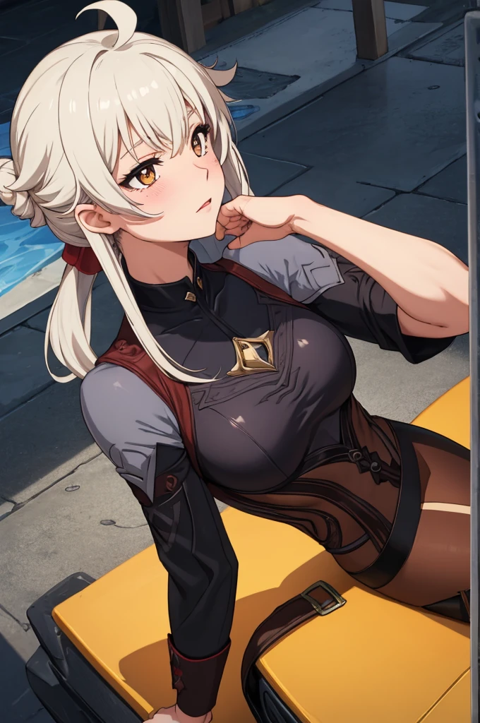 Master piece, High Quality, HD, 1Girl, Furina, Genshin Impact, Armored hero suit, Handwear, Ahoge, Jacket