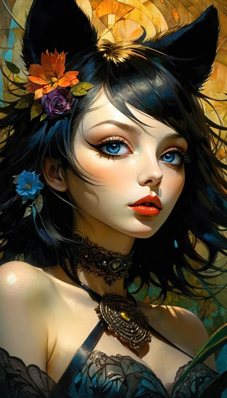 ,Beautiful flower々), mole under the eye, heart-shaped choker, (masterpiece, top quality), official art, beautiful and aesthetic: 1.2), (1 girl), Very detailed, (geometry art : 1.3), colorful、white bob hair、bear ears、full body, masterpiece, high detailed, sex, masturbate pussy, submissive,bondage,beautiful detailed eyes,beautiful detailed lips,spread her pussy,cum,cum on pussy,masterbation,straddling,shoulder-length hair,expressive face,dreamlike atmosphere,shadow play,soft lighting,playful pose,enchanted garden,dark hues,ethereal background,fantasy elements,texture,layered composition.,(realistic,photorealistic,photo-realistic:1.37),intricate details,vivid colors,sharp focus,professional,Dave McKean artwork, oil touch of surrealism,oil painting style,portrait,woman,beautiful detailed eyes,beautiful detailed lips,dreamlike atmosphere,shadow play,soft lighting,playful pose,dark hues,ethereal background,fantasy elements,texture,layered composition.