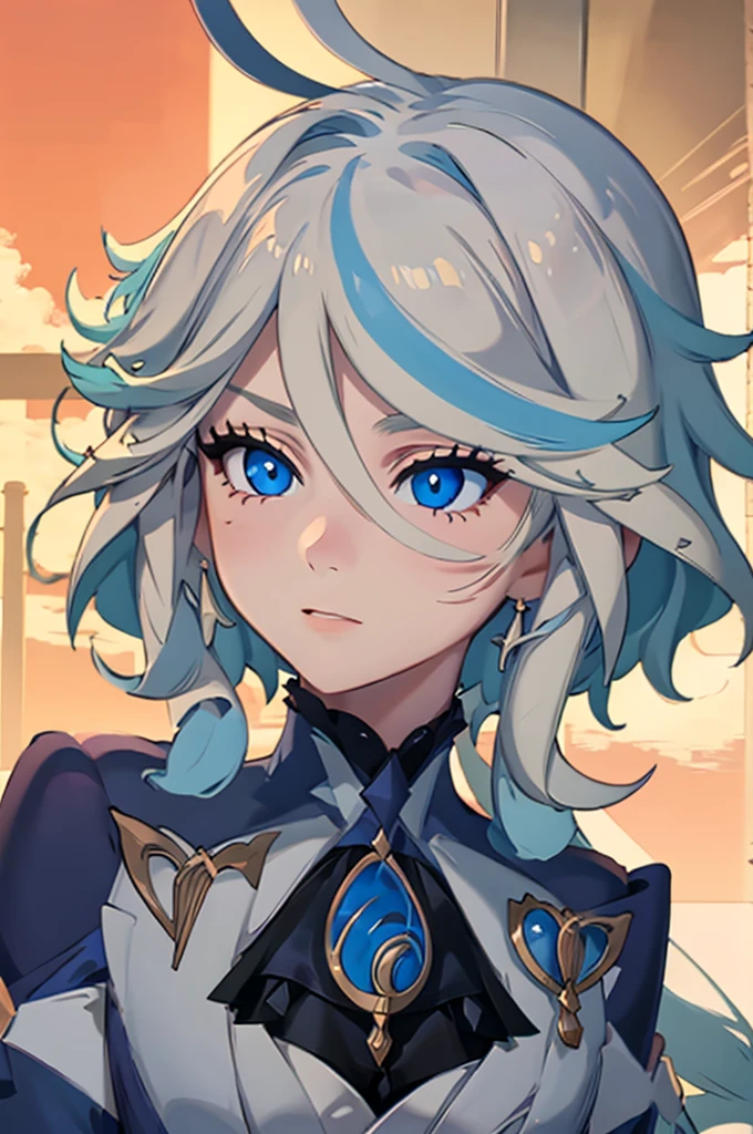 Master piece, Highquality, HD, Furina, Genshin Impact, Maskared hero, Ahoge