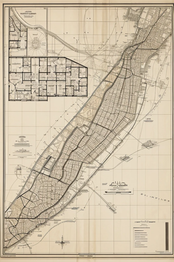 El puente de la amistad entre Qatar y Bahrein, architectural plan of the same dimensioned 