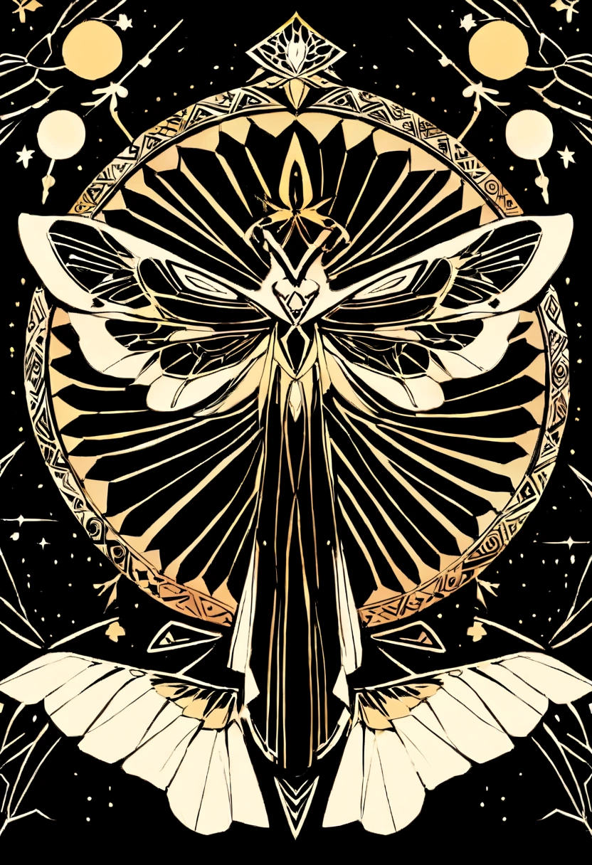 For your “METANOIA” tattoo shop, imagina un logo con una polilla estilizada en el centro, its wings spread and adorned with sacred geometry patterns that flow in ocher and black tones. The wings could have a watercolor effect to incorporate the black ink drops, giving a psychedelic and modern touch to the design. The name “METANOIA” would be below or above the moth in a clean, modern typography that complements the artistic style of the logo.