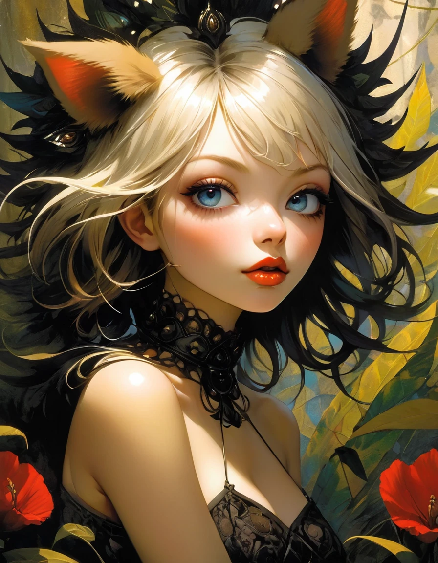 ,Beautiful flower々), mole under the eye, heart-shaped choker, (masterpiece, top quality), official art, beautiful and aesthetic: 1.2), (1 girl), Very detailed, (geometry art : 1.3), colorful、white bob hair、bear ears、full body, masterpiece, high detailed, sex, masturbate pussy, submissive,bondage,beautiful detailed eyes,beautiful detailed lips,spread her pussy,cum,cum on pussy,masterbation,straddling,shoulder-length hair,expressive face,dreamlike atmosphere,shadow play,soft lighting,playful pose,enchanted garden,dark hues,ethereal background,fantasy elements,texture,layered composition.,(realistic,photorealistic,photo-realistic:1.37),intricate details,vivid colors,sharp focus,professional,Dave McKean artwork, oil touch of surrealism,oil painting style,portrait,woman,beautiful detailed eyes,beautiful detailed lips,dreamlike atmosphere,shadow play,soft lighting,playful pose,dark hues,ethereal background,fantasy elements,texture,layered composition.