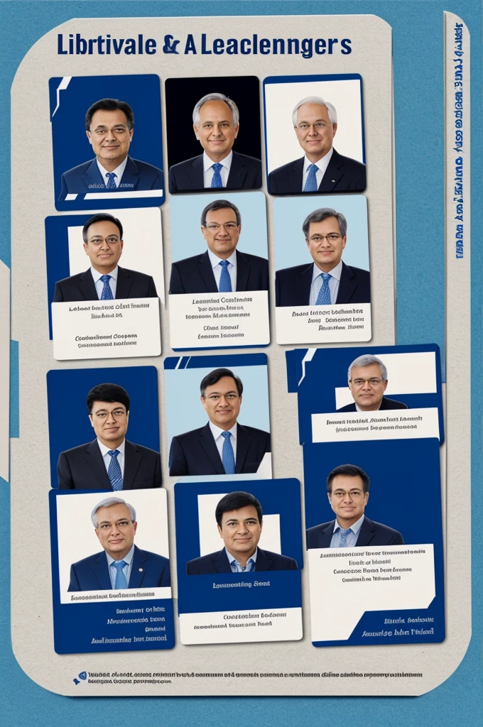 Card of active members for the group called “liberal leaders” with blue and white colors