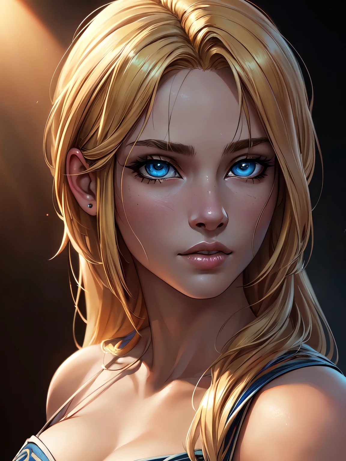 blonde greek goddess, blue eyes (8k, RAW photo, best quality, masterpiece:1.2), (realistic, photorealistic:1.2) (ultra-detailed, Super detailed, detailed face:1.2), vivid colors, studio lighting, portrait, 