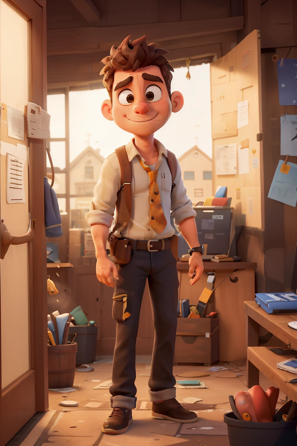 ((mejor calidad)), ((Obra maestra)), (detallado), hombre envejecido, thief, entrando a una oficina de valor con un gran escritorio con anteojos apoyados