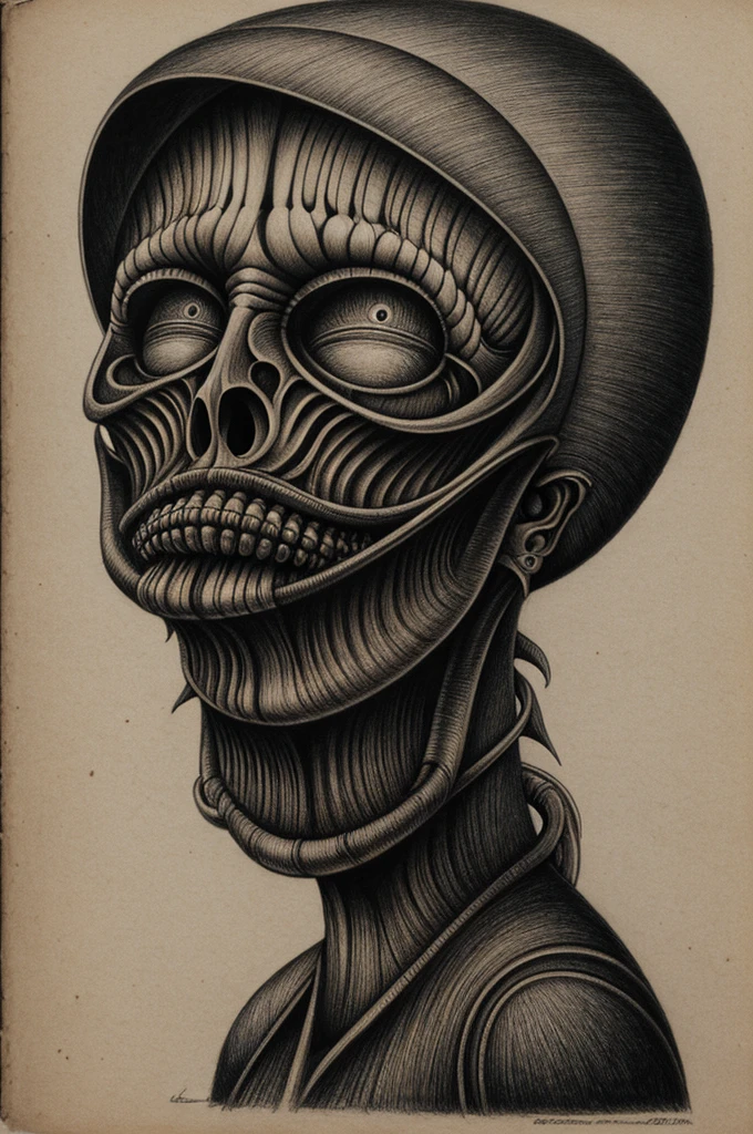 surrealismo facil de h.r giger drawing About a dull woman animated the cutest possible