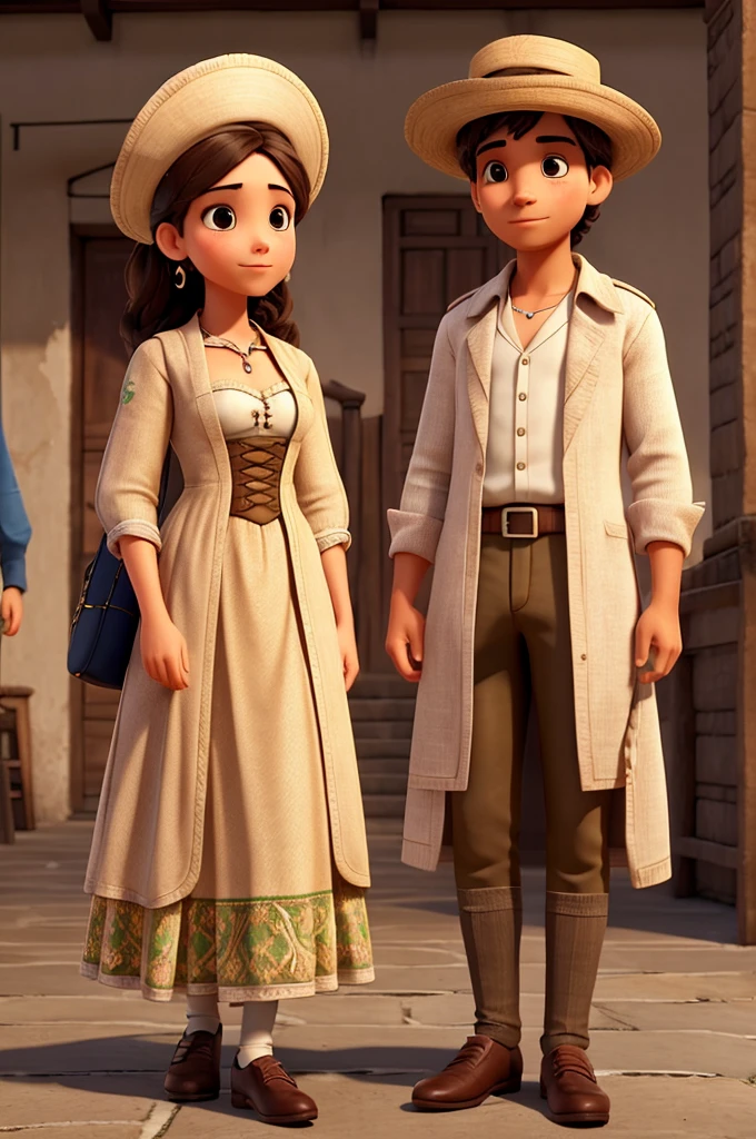 Female and male clothing typical of the upper middle class of Rio de Janeiro in the 19th century