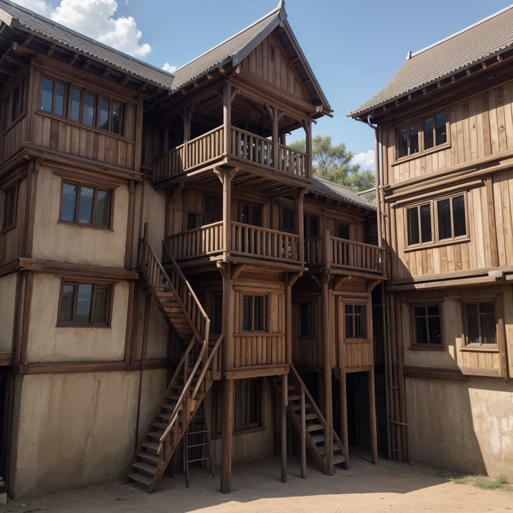 create a tall guardhouse, with a ladder, made entirely of iron.