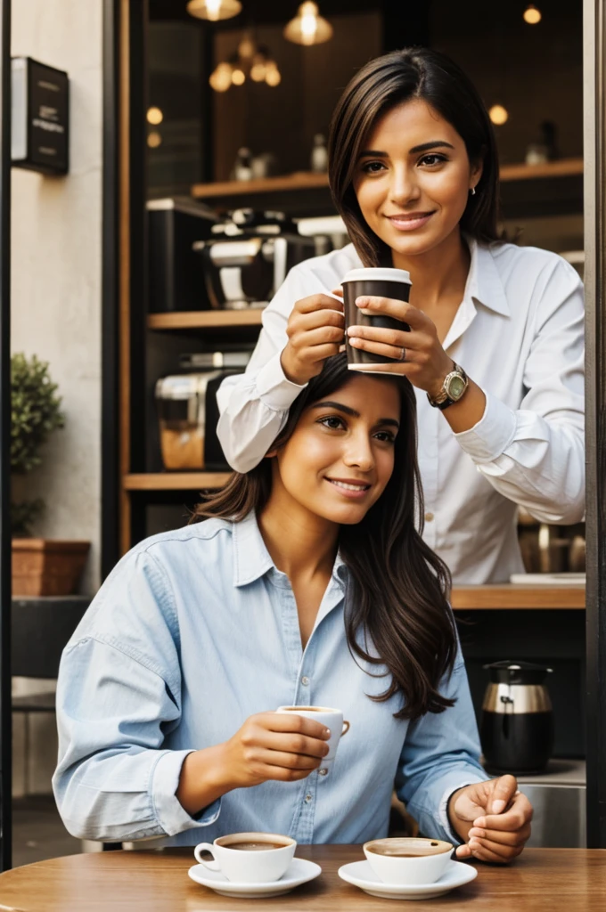 A Curillo having coffee