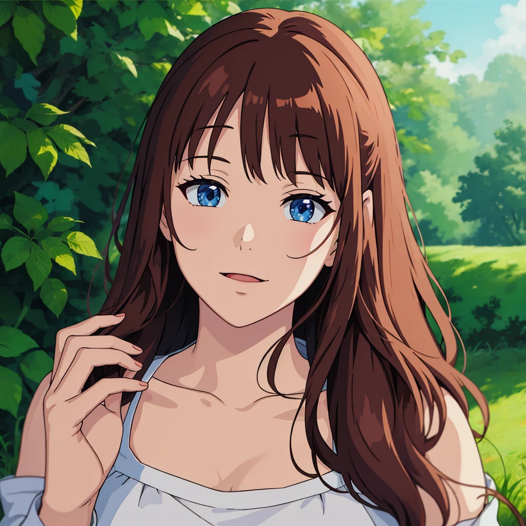 (masterpiece), (best quality), absurdres, perfect anatomy, 1girl, solo ShigureKancolle, long hair, single braid, hair flaps, naked, (upper body), (portrait), ((blushed)), ((cum on face)), (blushed body), blue eyes, ((brown hair))