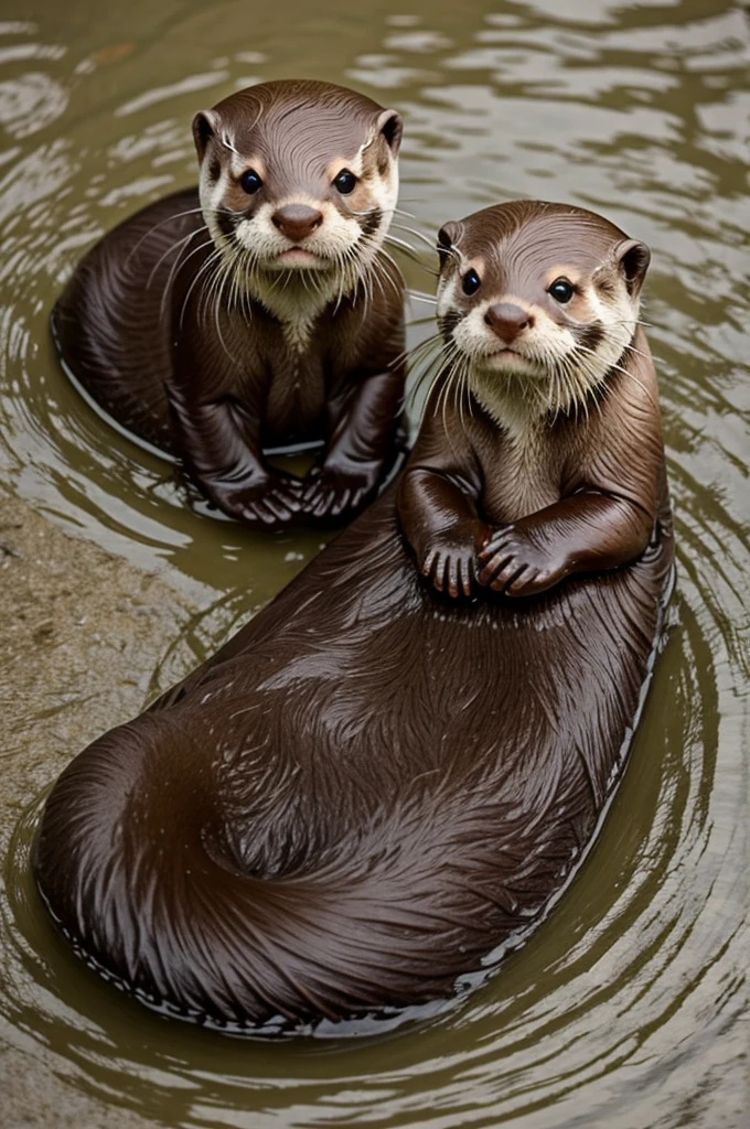 Cute baby otters