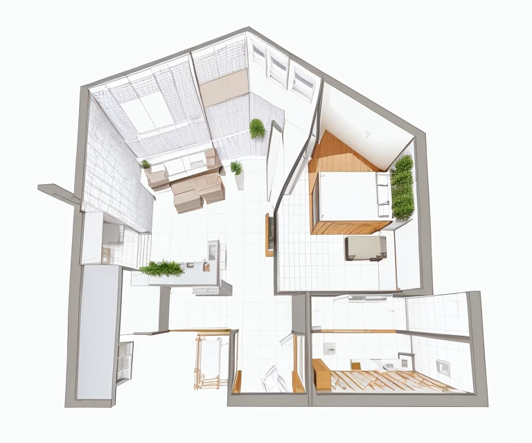 Alterar planta de arquitetura. 4 quartos, 3 casas de banho, sala, cozinha, DESK