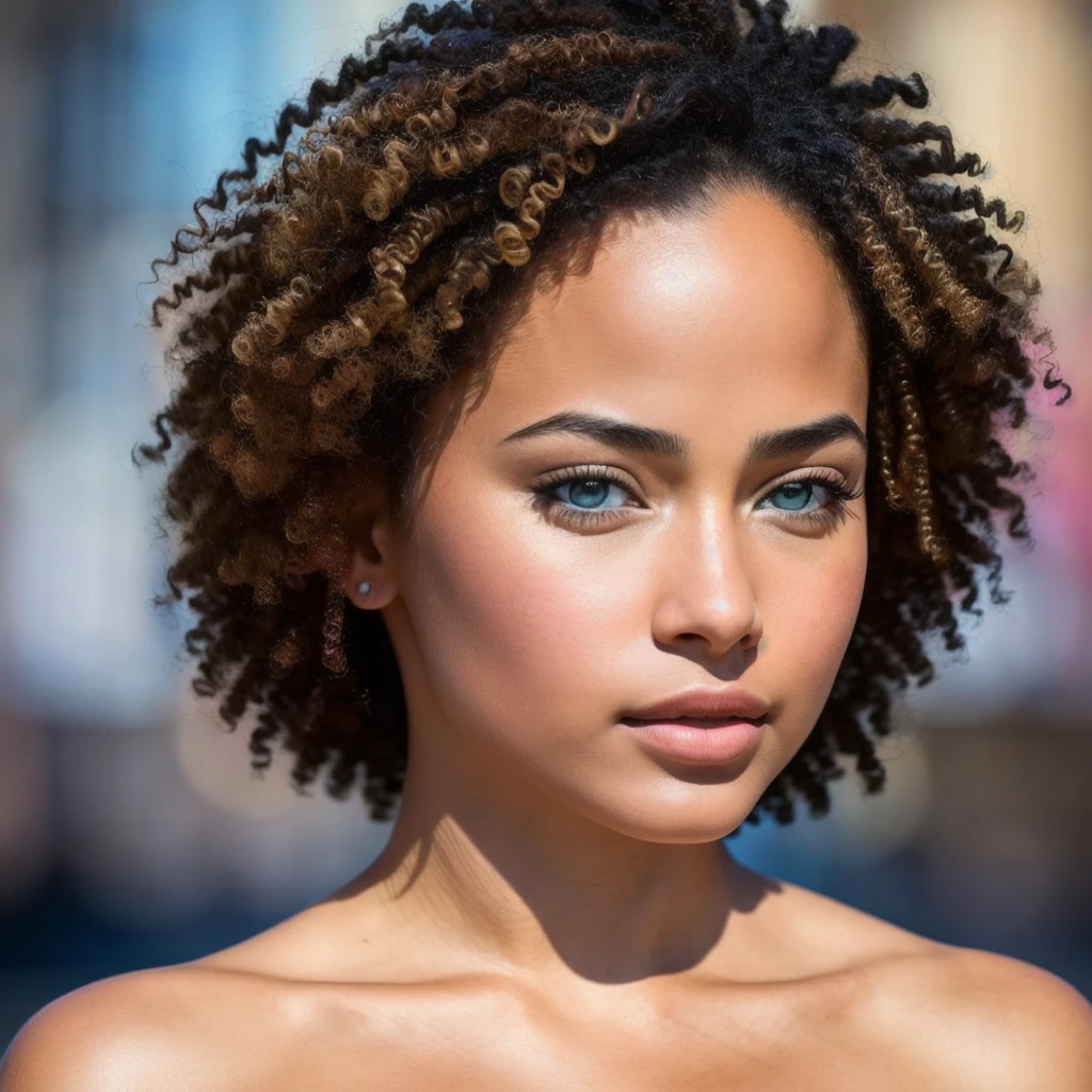 a mixed race woman, beautiful detailed eyes, beautiful detailed lips, extremely detailed face, cute small face, light brown eyes, Brazilian origin, realistic portrait, 4k, 8k, highres, masterpiece, ultra-detailed, photorealistic, photo-realistic, HDR, UHD, studio lighting, ultra-fine painting, sharp focus, physically-based rendering, extreme detail description, professional, vivid colors, bokeh