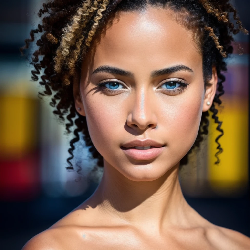 a mixed race woman, beautiful detailed eyes, beautiful detailed lips, extremely detailed face, cute small face, light brown eyes, Brazilian origin, realistic portrait, 4k, 8k, highres, masterpiece, ultra-detailed, photorealistic, photo-realistic, HDR, UHD, studio lighting, ultra-fine painting, sharp focus, physically-based rendering, extreme detail description, professional, vivid colors, bokeh