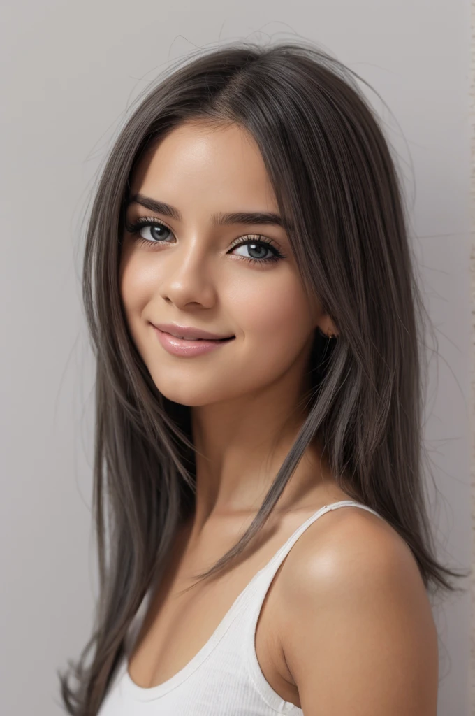 Linda garota de 21 anos, olhos grandes, seios pequenos, pequeno e esguio, 8K, maximum quality, (very detailed head: 1.0), (Rosto muito detalhado: 1.0), (cabelo muito detalhado: 1.0), Roupas de empregada, arte oficial muito detalhada, estilo de arte anime moe, arte de anime limpa e detalhada, Sorriso, cabelos dourados, cabelos longos e lisos,Smoky art, drawing with gray smoke on a white background, (smoky:1.3) silhouette of a girl on a white background, a girl made of black smoke, drawing with gray smoke, drawing with smoke