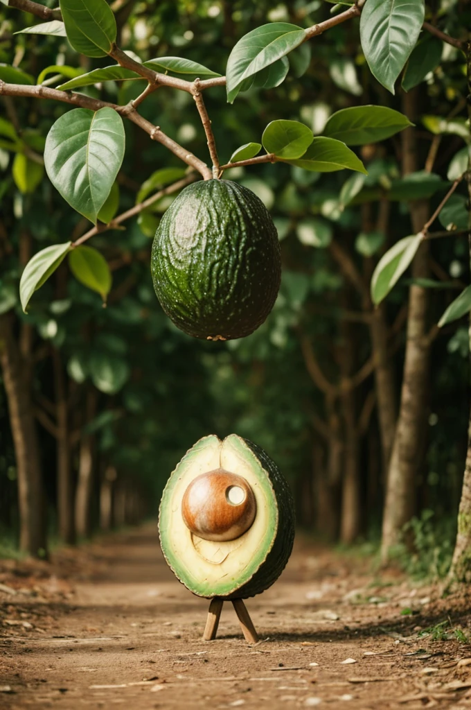 An avocado with a face and legs would lose a forest of avocado trees