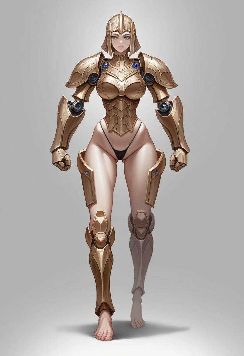 (8K, best quality: 1.2), (masterpiece: 1.37), (photo, realism: 1.37), (Ultra-high resolution), full-body shot, Perfect female body,Woman body defined thick thighs cybernetic body parts, raw picture, 8K, Extremely detailed, Walking posture, 正面photo, Slow Motion, 21-year-old female paladin (Perfect face, perfect beauty, Richly decorated armor, Large Breasts, Thin waist, Thong，Thick long legs, Stand barefoot), (best quality, Concept Art, 4k), (simulation: 1.2), (High sharpness), masterpiece, best quality, (非常详细的photo: 1.1), Realistic photography