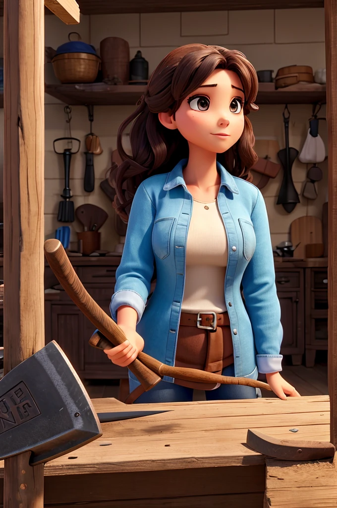 a beautiful woman will hit a man in the head with an ax