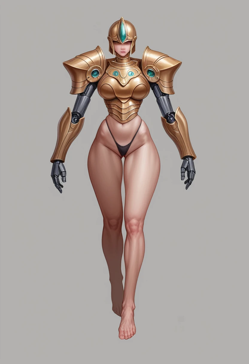 (8K, best quality: 1.2), (masterpiece: 1.37), (photo, realism: 1.37), (Ultra-high resolution), full-body shot, Perfect female body,Woman body defined thick thighs cybernetic body parts, raw picture, 8K, Extremely detailed, Walking posture, 正面photo, Slow Motion, 21-year-old female paladin (Perfect face, perfect beauty, Richly decorated armor, Large Breasts, Thin waist, Thong，Thick long legs, Stand barefoot), (best quality, Concept Art, 4k), (simulation: 1.2), (High sharpness), masterpiece, best quality, (非常详细的photo: 1.1), Realistic photography