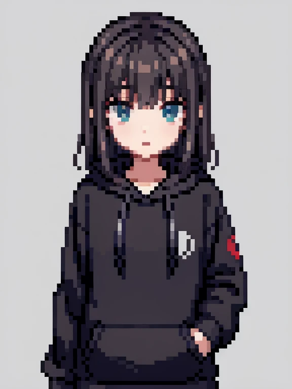black pixel hoodie
