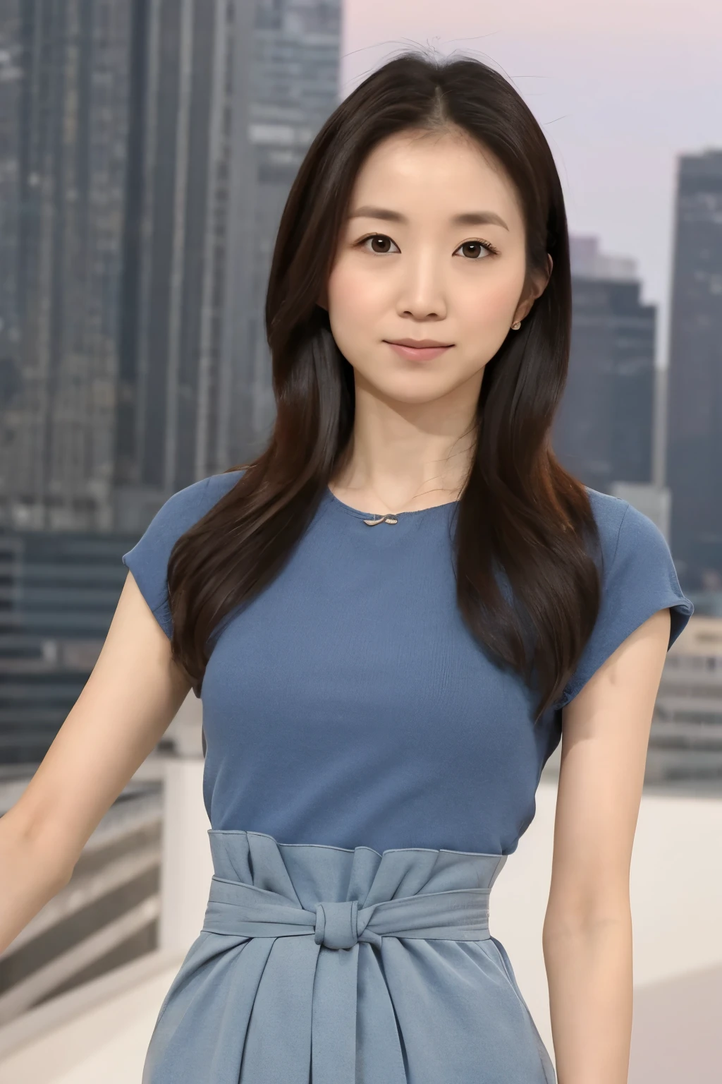 Skinny Japanese woman, age 30s, (detailed face), (detailed eyes), long straight hair, slender shape, ((emphasis thin waist: 1.5)), High-waisted cotton leggings, Enhance quality, quality maintains, real professional photograph, award-winning portrait, masterpiece, 16K UHD, high detail full-body view